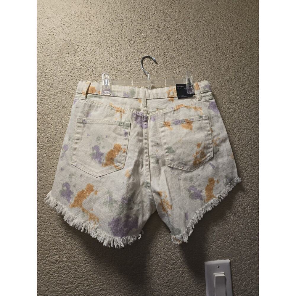 Wild Fable Tie Dye Shorts Size 12/31 Highest Rise Button Fly Raw Hem Fringe NWT - Picture 6 of 6